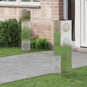 ARDEBO.de - Solar LED Weg Licht 2 pcs Edelstahl Edelstahl