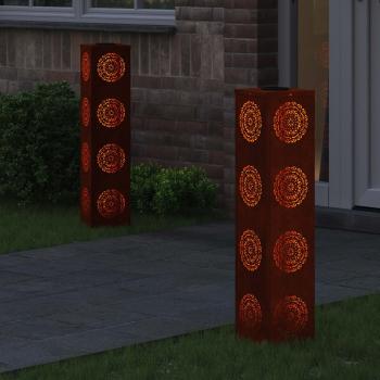 Solar LED Weg Licht 2 pcs Cortenstahl Cortenstahl