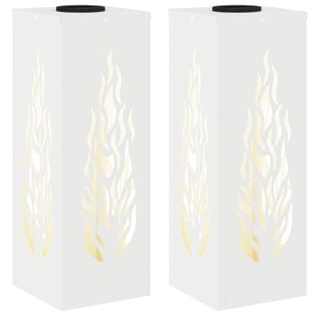 Solar LED Weg Licht 2 pcs Weiß Kalt gewalzter Stahl