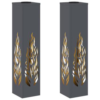 Solar LED Weg Licht 2 pcs Anthrazit Kalt gewalzter Stahl