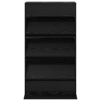 Magazinregal mit Regal Schwarz Eichen-Optik 70 x 41 x 126 cm