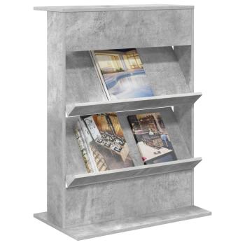 ARDEBO.de - Magazinregal mit Regal Beton Grau 70 x 41 x 96 cm Holzwerkstoff