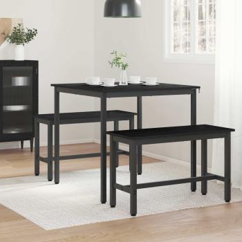 Esstische 80 x 80 x 75 cm Holzwerkstoff Schwarz Eichen-Optik