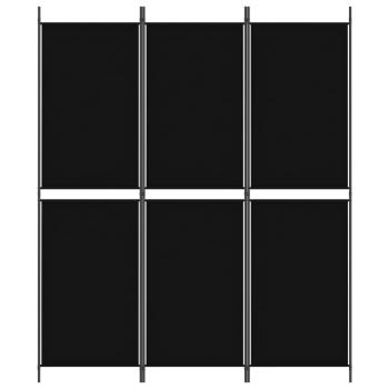 3-tlg. Paravent Schwarz 150x180 cm Stoff