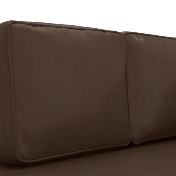 Chaiselongue mit Kissen und Nackenrolle Braun Kunstleder