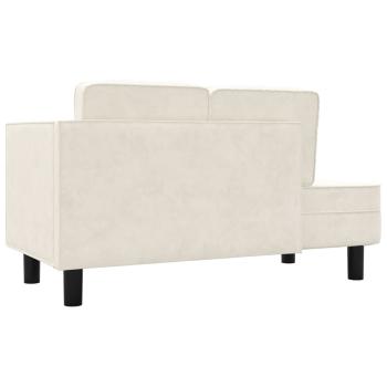 Chaiselongue mit Kissen und Nackenrolle Creme Samt