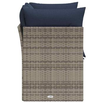 | Gartensofa | mit Kissen Grau 124 x 62 x 69cm Poly-Rattan