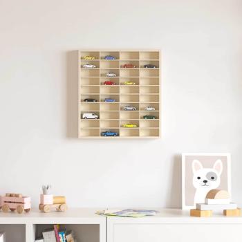ARDEBO.de - Wanddisplay-Case mit Regal Beige 40 x 4,5 x 43 cm Holzwerkstoff