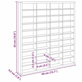 Wanddisplay-Case mit Regal Beige 40 x 4,5 x 43 cm Holzwerkstoff