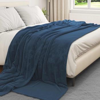 Wohndecke Marineblau 220 x 240 cm 1.37 kg Fleece