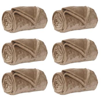 Wohndecken 6 stk. Kamel 130 x 150 cm 3.04 kg Fleece