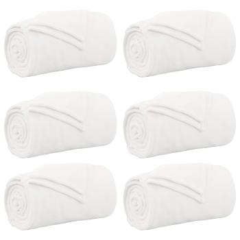 Wohndecken 6 Stück Weiß 130 x 150 cm Fleece