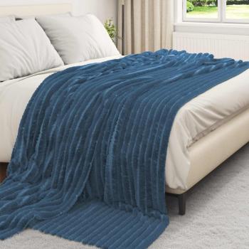 Wohndecke Marineblau 270 x 240 cm 1.77 kg Fleece