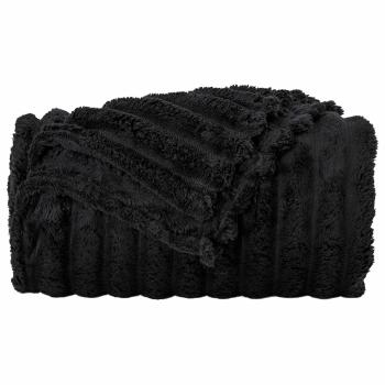 Überwurfdecke Schwarz 200 x 150 cm Fleece
