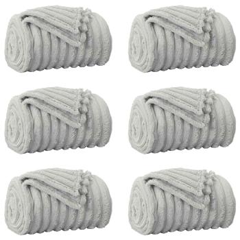 Wohndecken 6 Stück Grau 200 x 150 cm Fleece