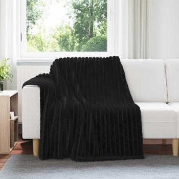 ARDEBO.de - Wohndecken 6 Stück Schwarz 200 x 150 cm Fleece