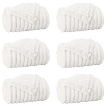 Wohndecken 6 Stück Weiß 150 x 130 cm Fleece