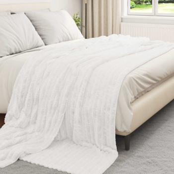 Wohndecken 6 Stk. Weiß 240 x 220 cm 8.76 Fleece