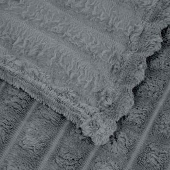 Überwurfdecke Dunkelgrau 150 x 130 cm Fleece
