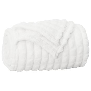 Überwurfdecke Weiß 150 x 130 cm Fleece