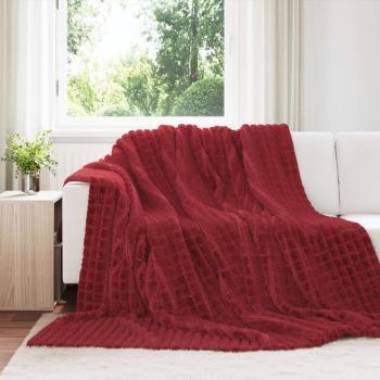 ARDEBO.de - Überwurfdecke Bordeauxrot 240 x 220 cm Fleece