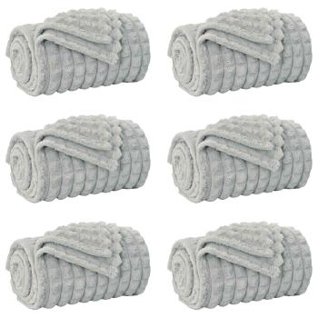 Wohndecken 6 Stück Grau 200 x 150 cm Fleece