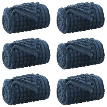 Wohndecken 6 Stück Marineblau 200 x 150 cm Fleece
