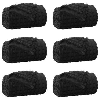 Wohndecken 6 Stück Schwarz 270 x 240 cm Fleece