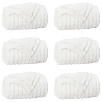 Wohndecken 6 Stück Weiß 240 x 220 cm Fleece