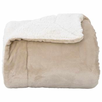 Überwurfdecke Beige 240 x 270 cm Fleece