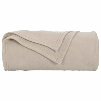 Überwurfdecke Beige 200 x 150 cm Fleece