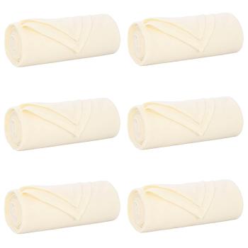 Wohndecken 6 Stück Creme 170 x 130 cm Fleece