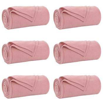 Wohndecken 6 Stück Rosa 200 x 150 cm Fleece