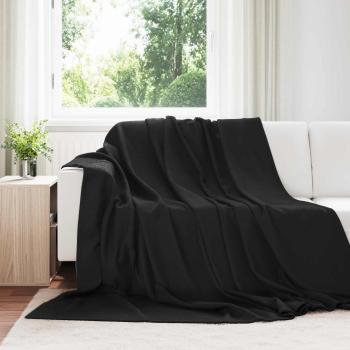 ARDEBO.de - Wohndecken 24 Stück Schwarz 240 x 220 cm Fleece