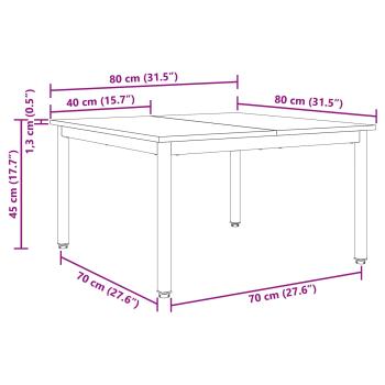 Couchtisch Altholz 80 x 80 x 45 cm Holzwerkstoff