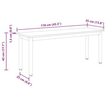 Bank Schwarz Eichen-Optik 110 x 35 x 45 cm Holzwerkstoff