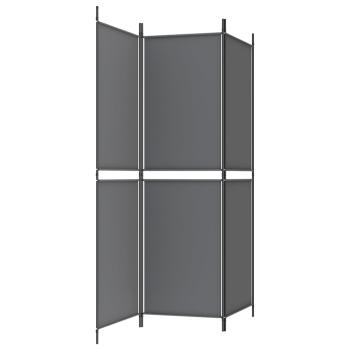 3-tlg. Paravent Anthrazit 150x180 cm Stoff