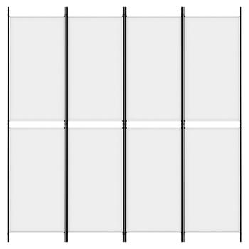4-tlg. Paravent Weiß 200x200 cm Stoff