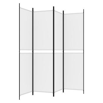 4-tlg. Paravent Weiß 200x200 cm Stoff
