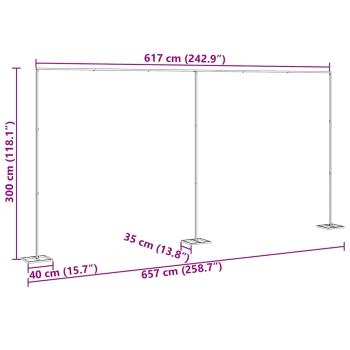Hochzeitsbogen 338 x 35 x 300 cm Stahl