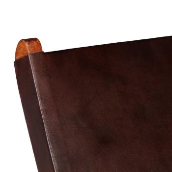 Relaxstuhl Klappbar Braun Echtleder