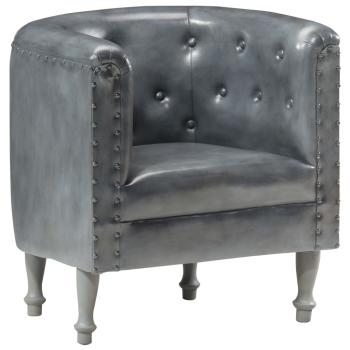 Sessel Grau Echtleder