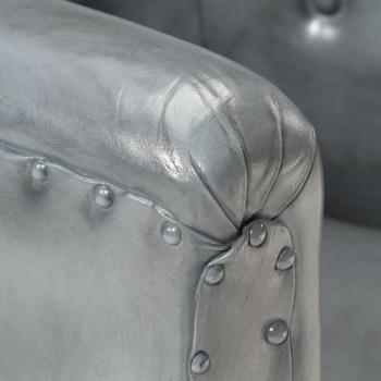 Sessel Grau Echtleder