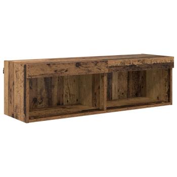 TV Wand Einheiten mit LED Wandmontiert 6 pcs Altholz Holzwerkstoff