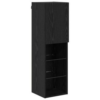 TV-Wandmöbel Wandmontiert 4 pcs Schwarz Eichen-Optik Holzwerkstoff