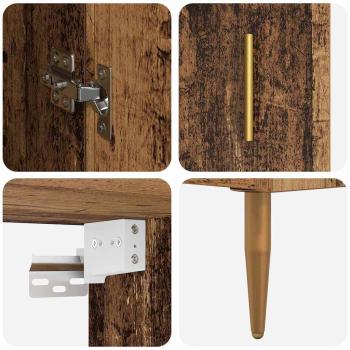 Highboard Altholz 69,5 x 34 x 180 cm Holzwerkstoff