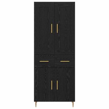 Highboard Schwarz Eichen-Optik 69,5 x 34 x 180 cm Holzwerkstoff