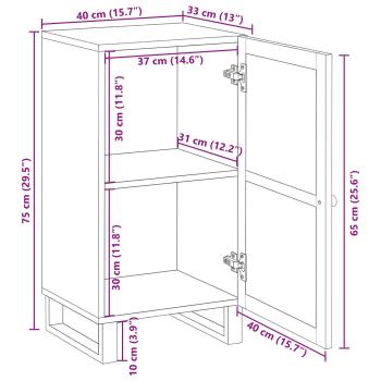 Sideboard mit Speicher Braun 40 x 33 x 75 cm Massivholz Mango