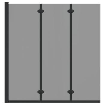 Bad-Duschschirm Schwarz 130 x 138 cm Gehärtetes Glas