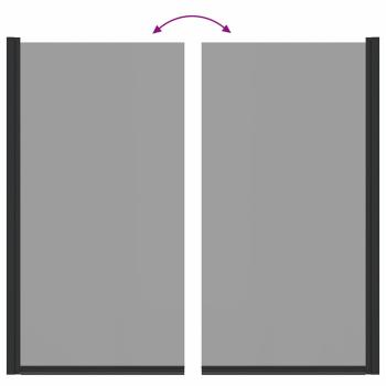 Bad-Duschschirm Schwarz 68 x 130 cm Gehärtetes Glas